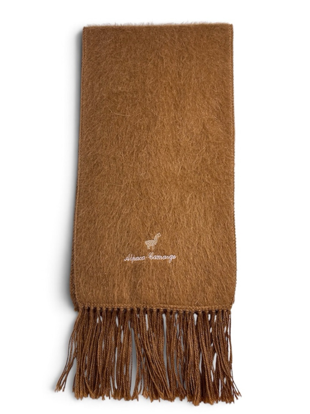 Alpaca Camargo Alpaca Scarf Brown Camel Soft Warm Fringe
